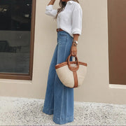 Oralis Retro Wide-Leg Denim Pants