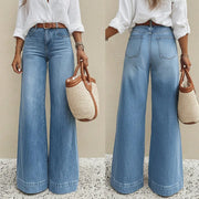Oralis Retro Wide-Leg Denim Pants