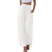 Oralis Linen Drawstring Wide-Leg Pants