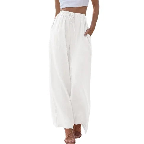Oralis Linen Drawstring Wide-Leg Pants