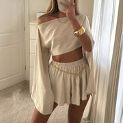 Oralis Linen Shorts Two-Piece Set