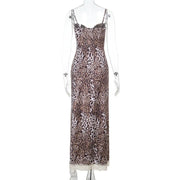 Oralis Leopard Lace Halter Dress